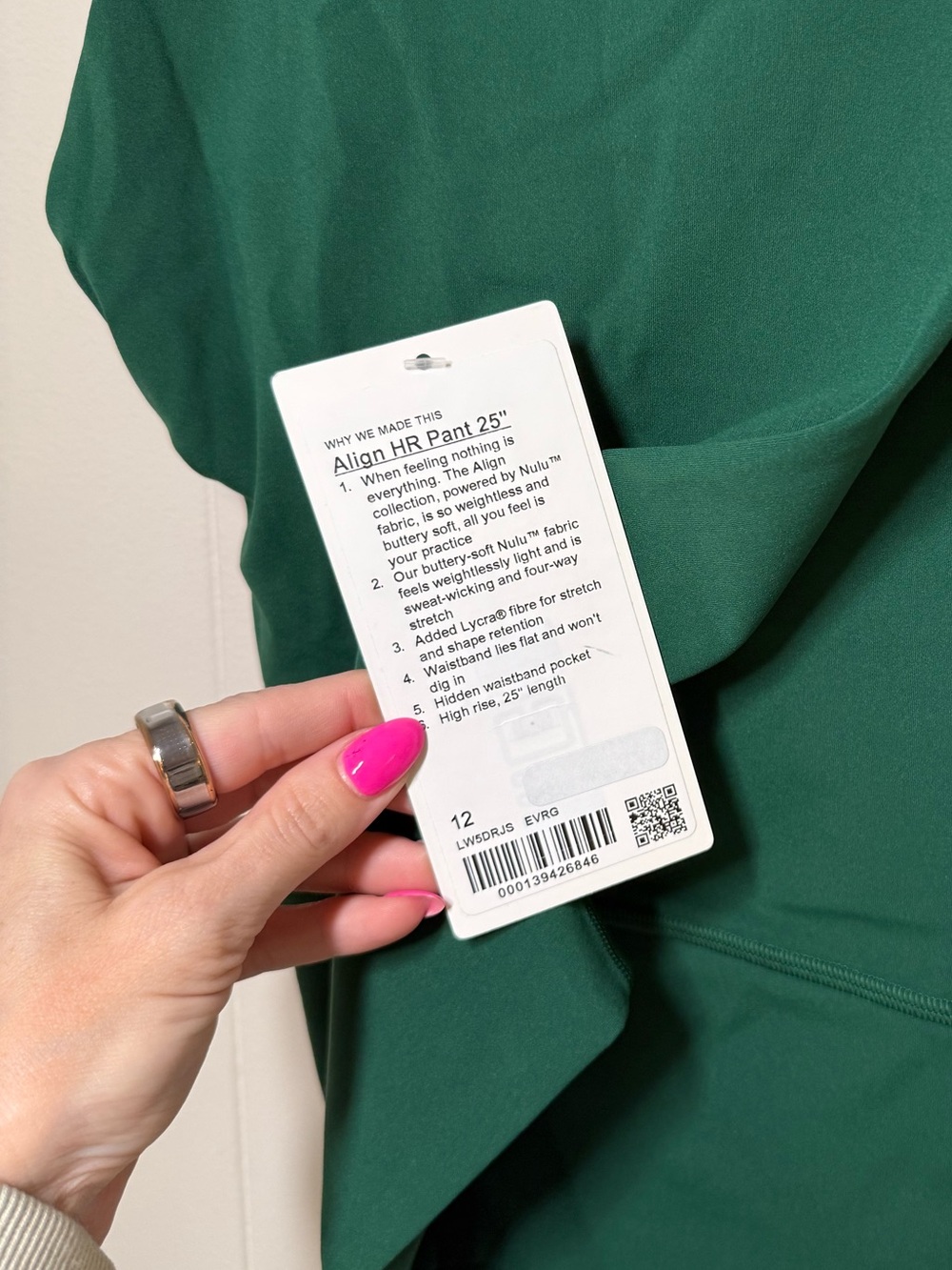 NWT lululemon Align High-Rise Pant 25” in Everglade Green 💚 - Picture 4 of 5